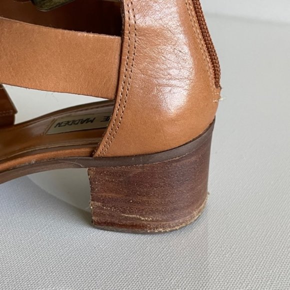 Steve Madden Raeleen Ankle Strap Criss Cross Block Heels in Cognac, size 6.5 - Picture 10 of 12